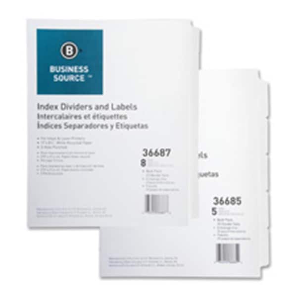Davenport Index Dividers - White - 11 in. x 8.5 in. - 3HP - 8-Tab - 25 ST-PK DA3759107 - main
